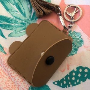 Bear wallet with keychain and lanyard